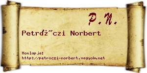 Petróczi Norbert névjegykártya