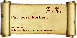 Petróczi Norbert névjegykártya