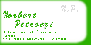 norbert petroczi business card